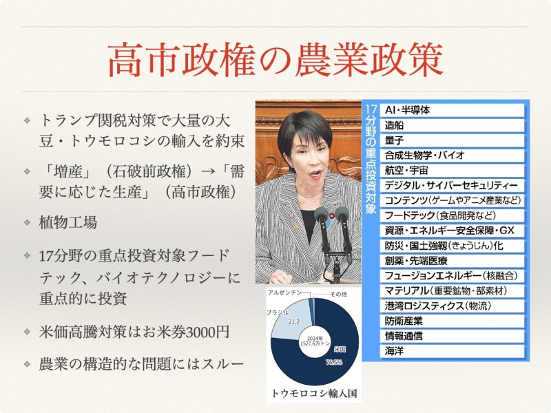 高市政権の農業政策